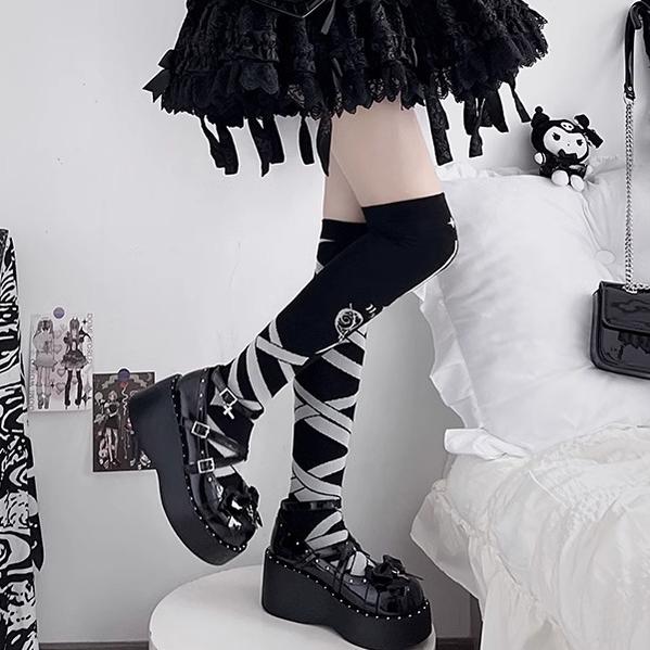 Bondora - Devil Cross - Punk Lolita Shoes Cross High Platforms Shoes