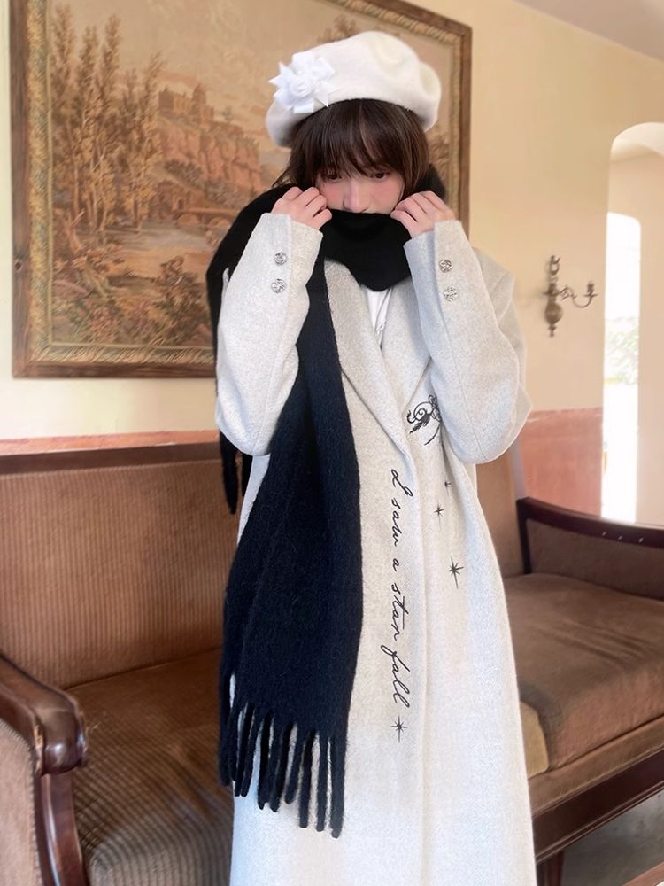 Warm Wide Long Tassel Scarf【s0000004907】