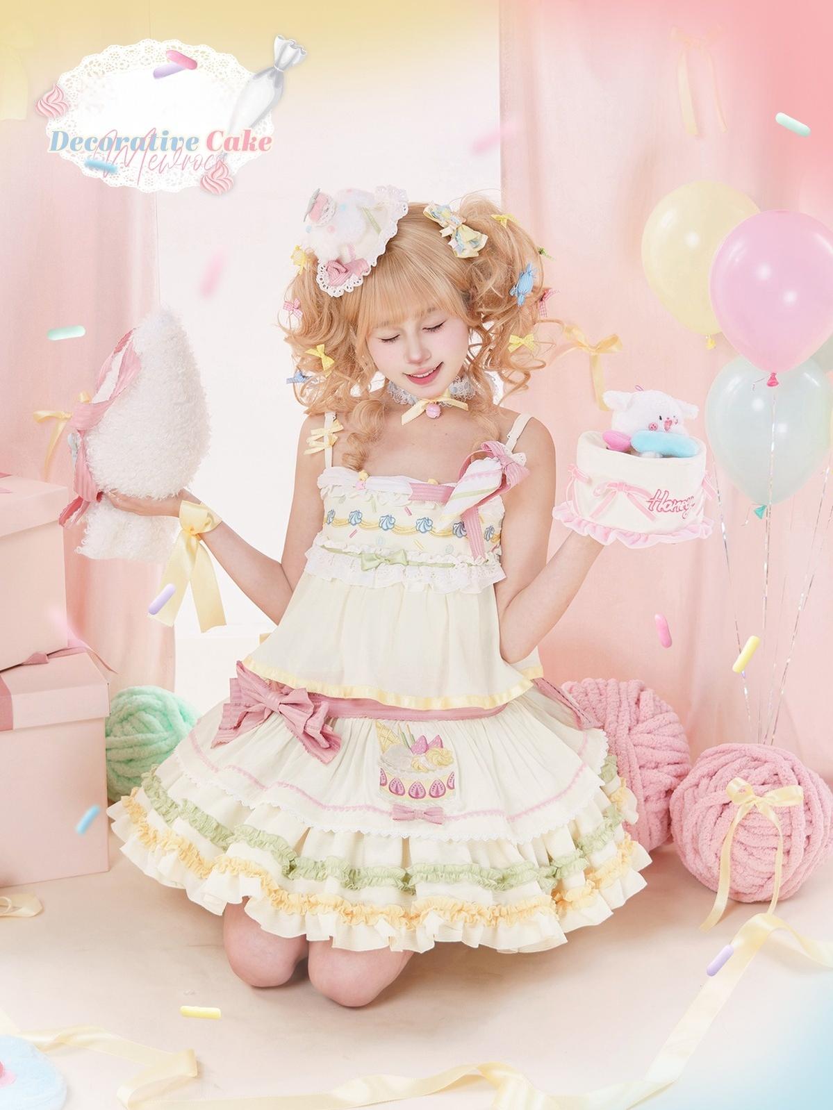 Mewroco - Decorative Cake - Sweet Lolita JSK Camisole Jumper Dress
