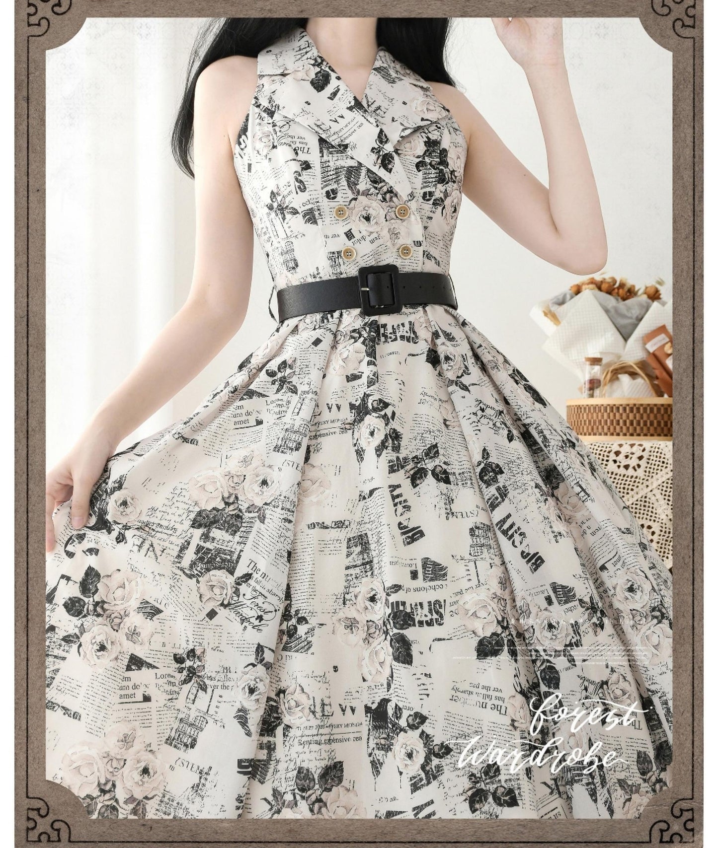 Forest Wardrobe - Afternoon Forest - Vintage Lolita Halter-neck JSK Dress in French Style