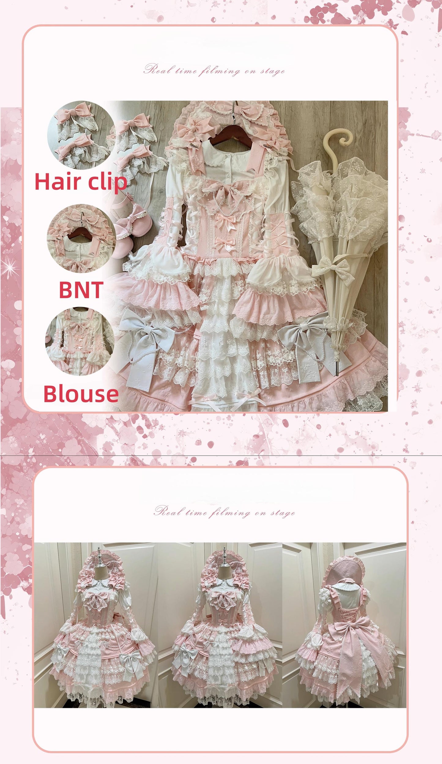 Peach Bunny - Sakura Love - Gorgeous Doll-like Lolita Dress Suit, Tiered Skirt