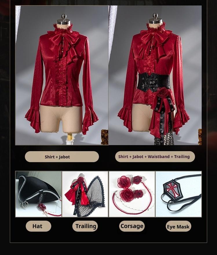 Forest Fluorescent Carps - Rose Countess - Ouji Lolita Pants Suit Prince Coat Elegant Shirt Trailing