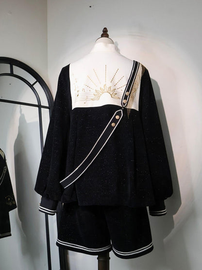 LizBird - Tomorrow Song - Ouji Lolita Loose Sweater and A-line Shorts