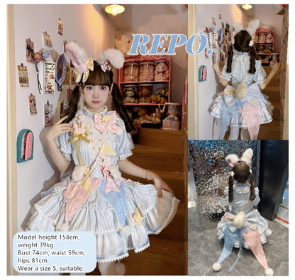 Forest Fluorescent Carps - Ouji Lolita Suit Circus Prince Shorts and OP Dress