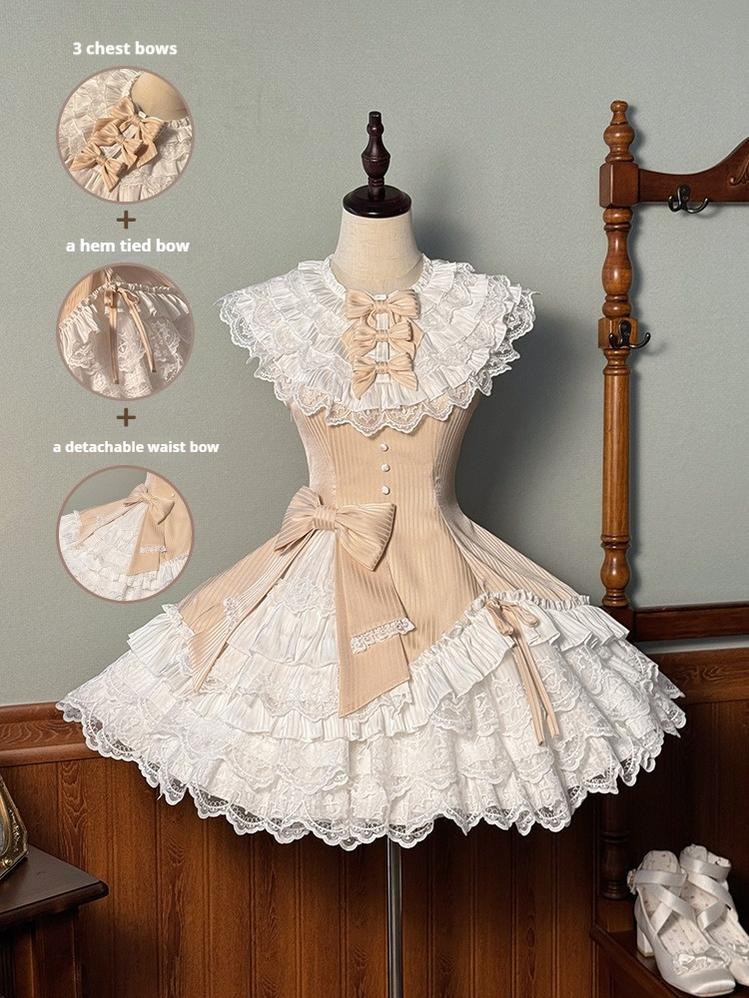Alice Girl - Arrogant Miss - Sweet Lolita Jumper Dress with Tiered Lace Dress