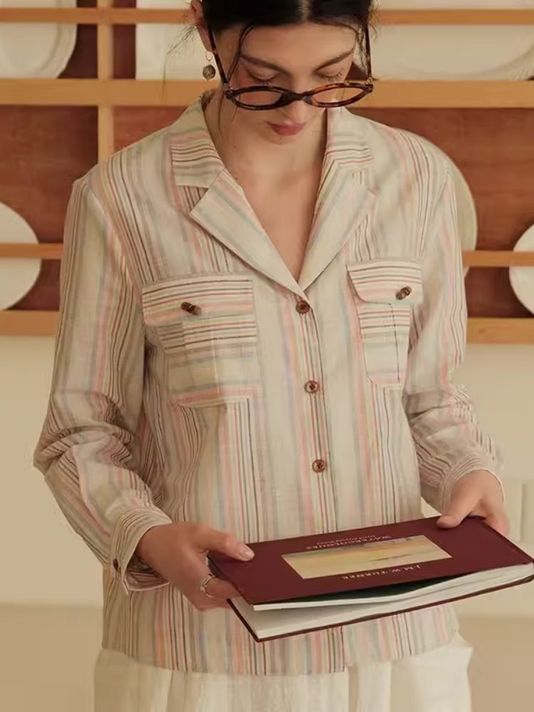 Suit collar Loose pocket Shirt【s0000007496】