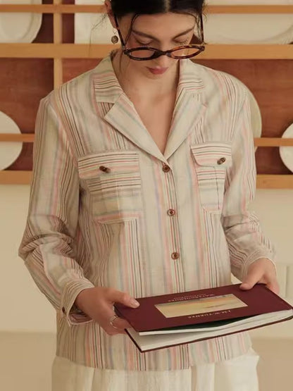 Suit collar Loose pocket Shirt【s0000007496】