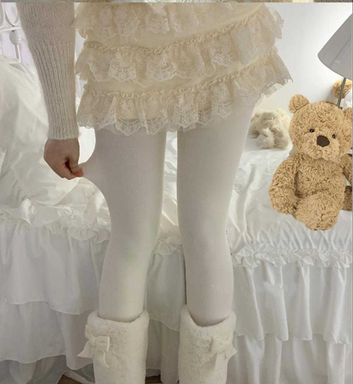 Roji roji - Winter Lolita Pantyhose Velvet Thicken Tights