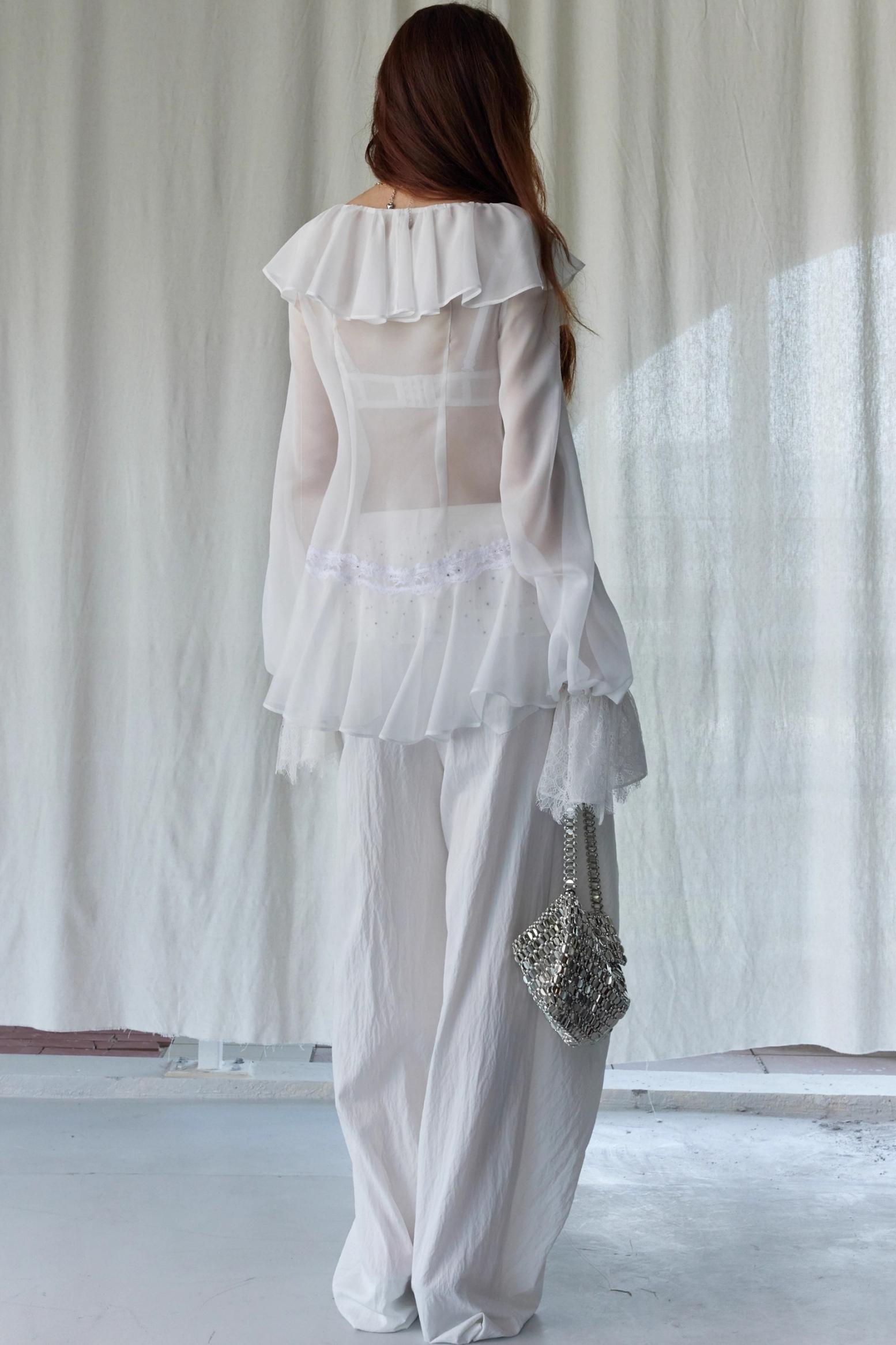 Lace-Trimmed Wide-Leg Culottes