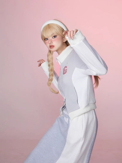 Stand Up Neck Top Double Zipper Sweatshirt【s0000006345】