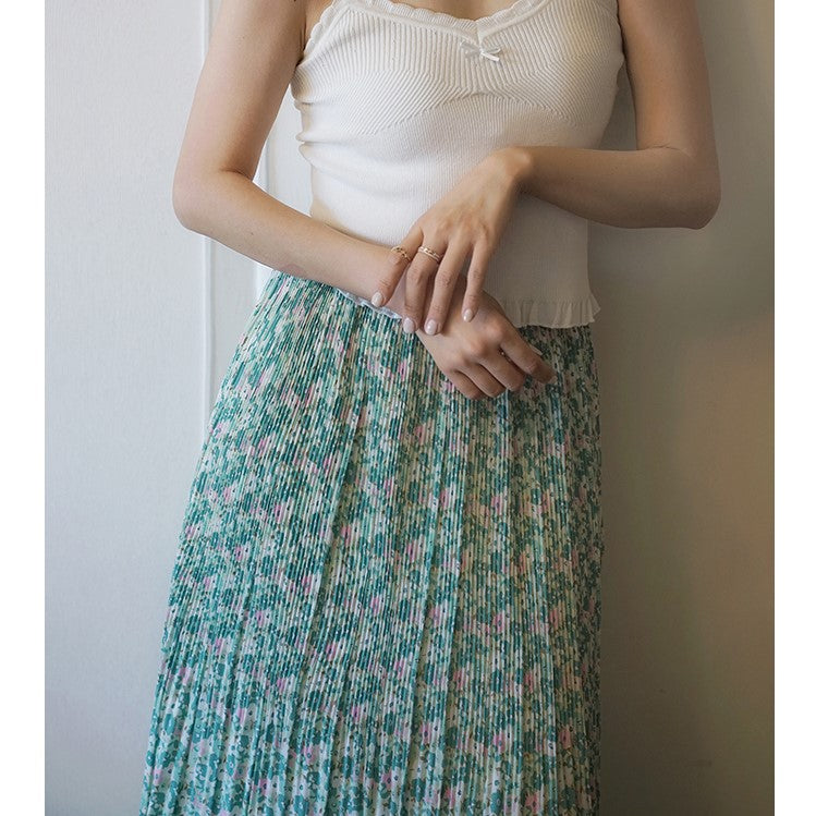 Secret garden pleated long skirt