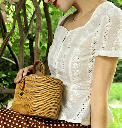 white embroidered classic blouse