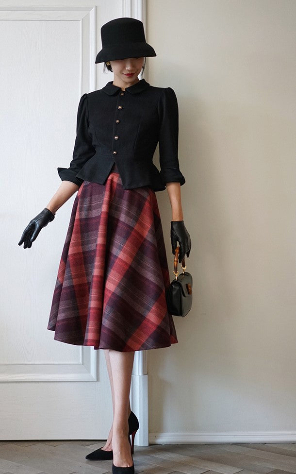 Modern vintage plaid skirt