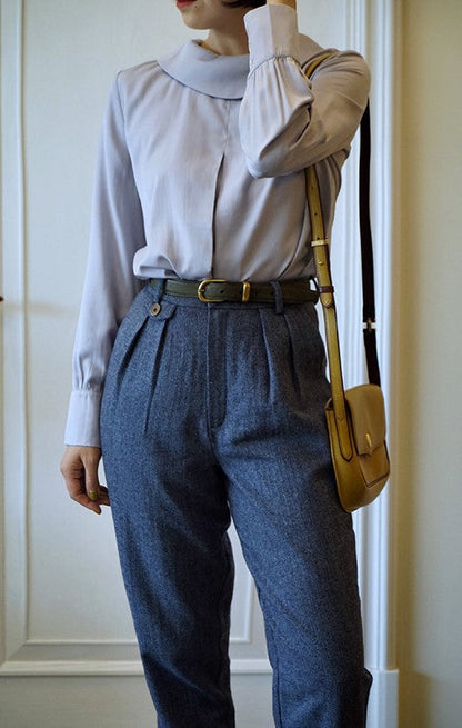 British lady's herringbone pants