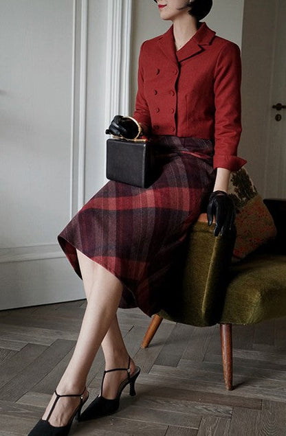 British plaid elegant skirt