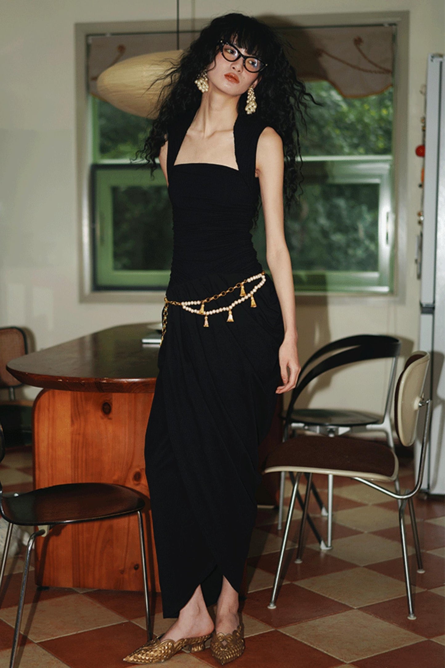 Western Style Draped Dress