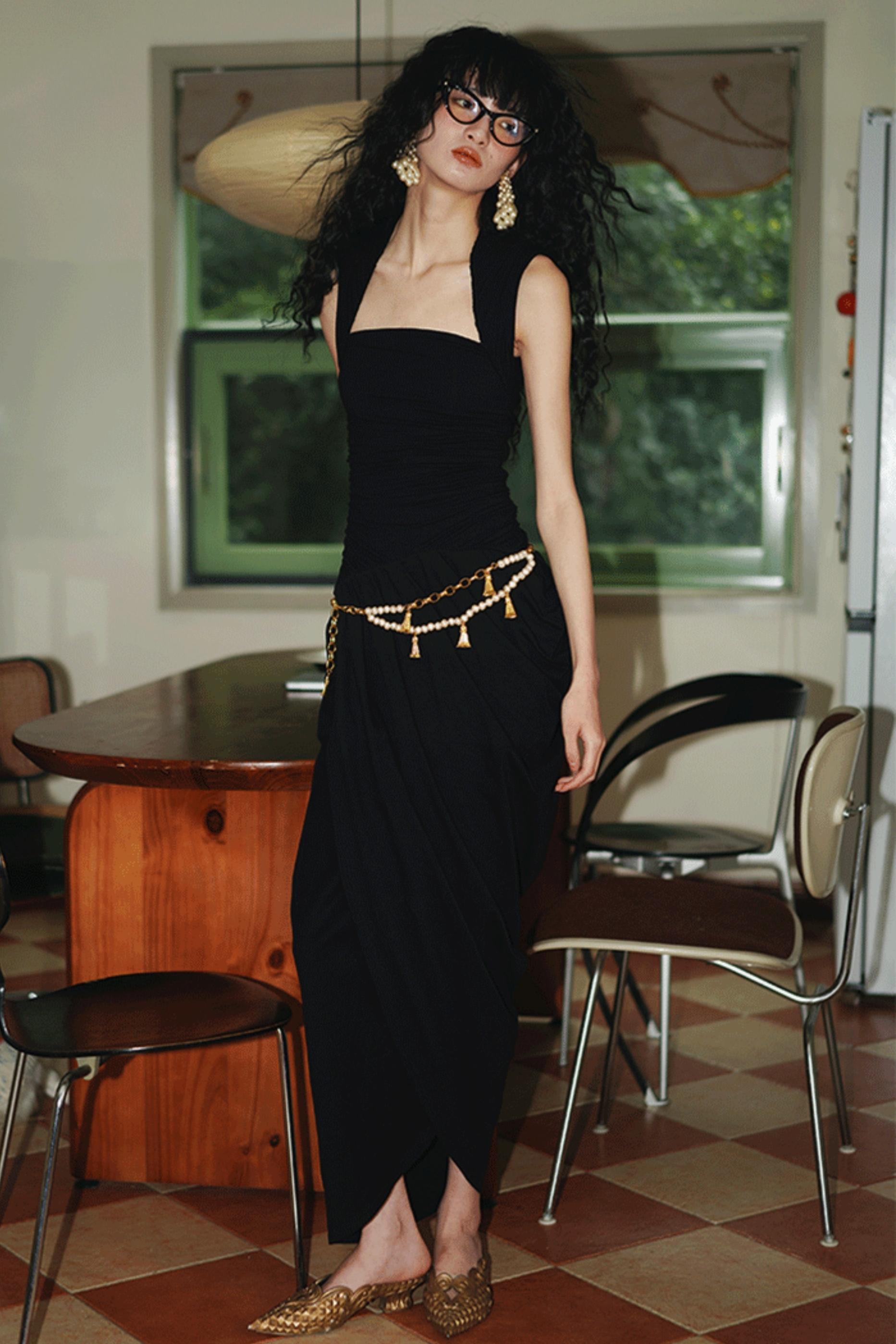 Western Style Draped Dress