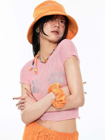 Towel Fabric Rhinestone Bucket Hat【s0000009186】