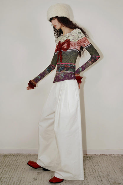 Retro Christmas Bow Collage Tee