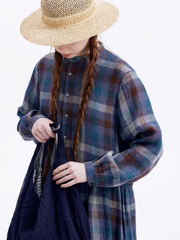 Plaid Long Sleeve Dress【s0000007953】