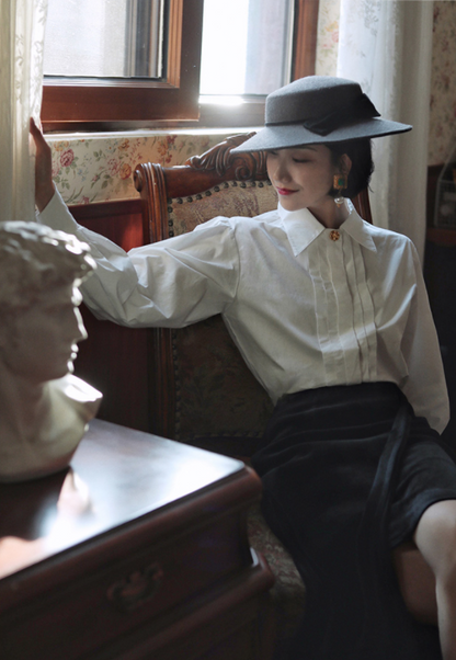 Lady White Classical Blouse