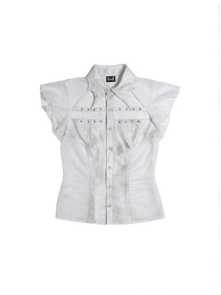 Stitching short-sleeved shirt【s0000003211】