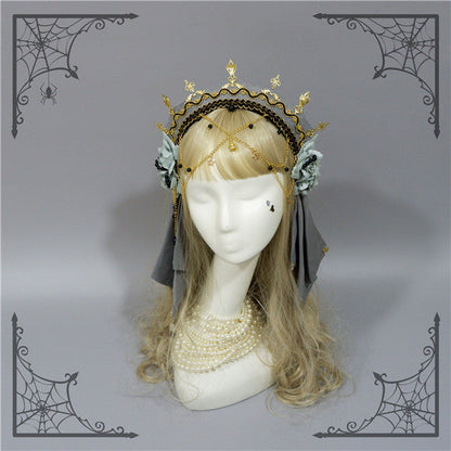 Foxcherry-Palace Retro Gorgeous Lolita headdress Multicolors