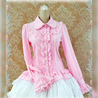 Strawberry Witch - Elegant Lace-Up Back Lolita Blouse