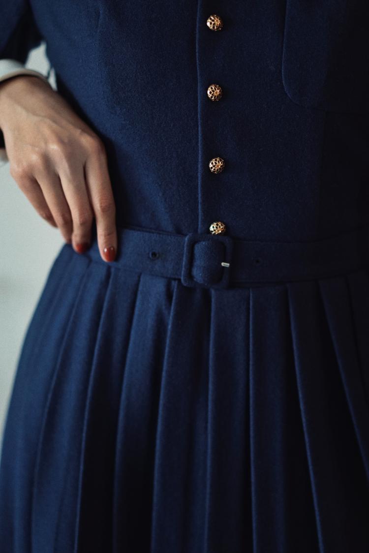 Navy blue classic dress