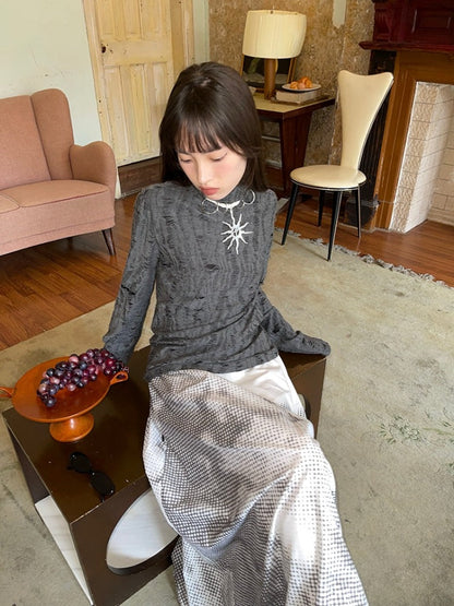 Ripped Turtleneck Long Sleeved Bottoming Shirt【s0000003882】