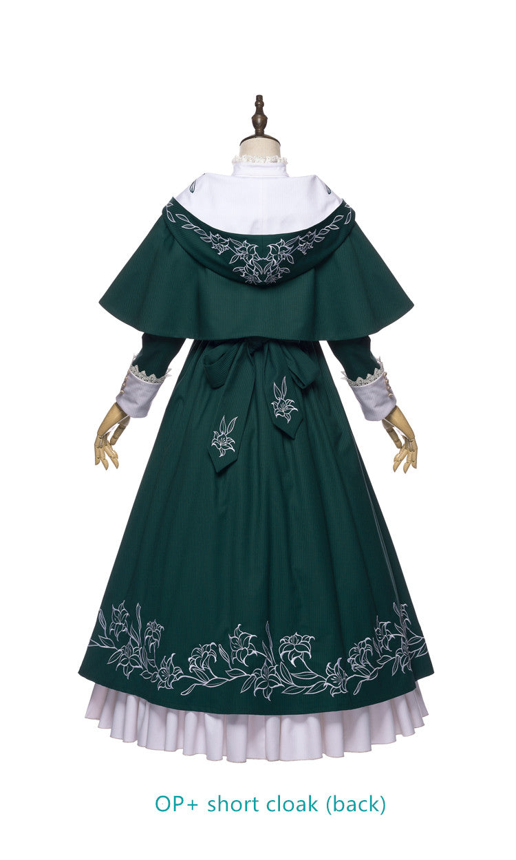 Youpairui - Lobnya - Gothic Nun Lolita Green OP Dress Set