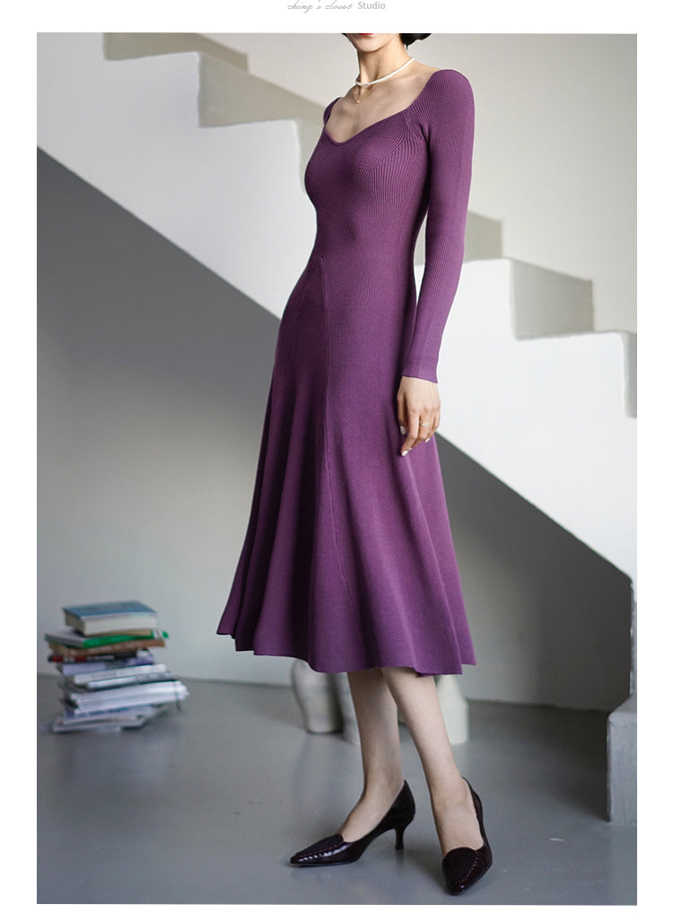 Lady's slim knit dress