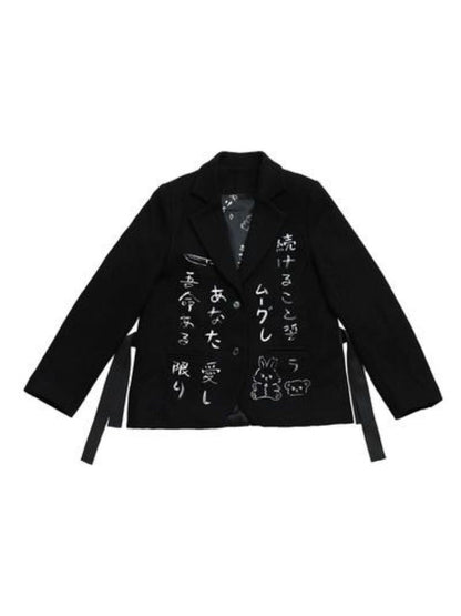 Black Wool Suit Jacket【s0000003618】