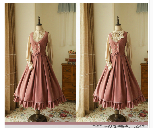 Forest Wardrobe - North of the Forest - Classic Lolita Striped Vest Skirt Set