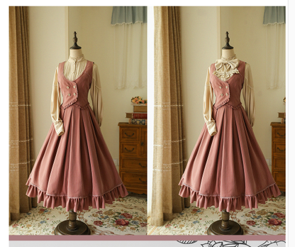 Forest Wardrobe - North of the Forest - Classic Lolita Striped Vest Skirt Set