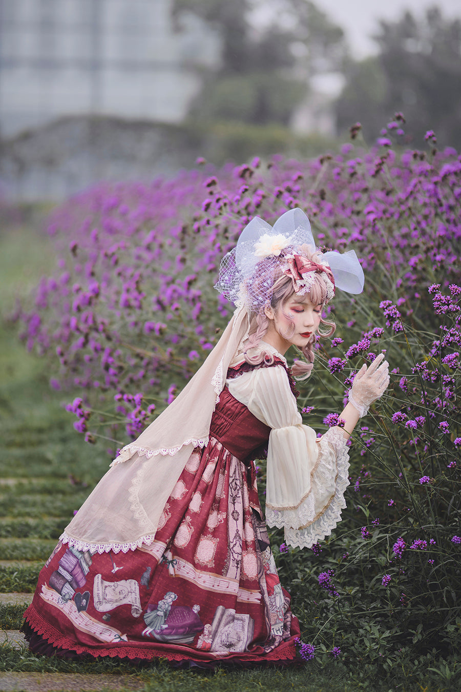 Infanta - Gothic Lolita Vail Double-layer Lace Headdress