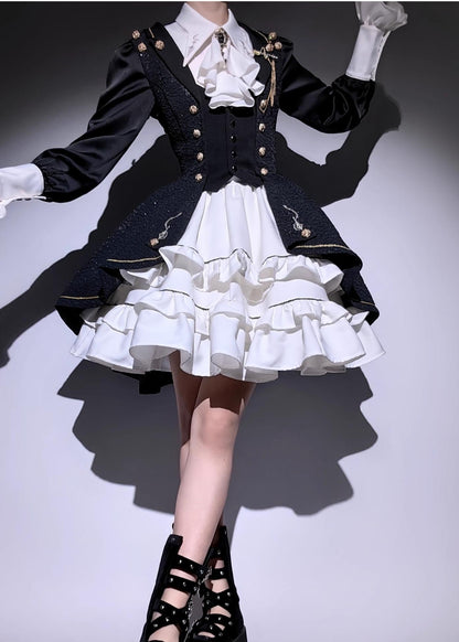 SilentMars - Law of the Fallen Moon - Retro Lolita Vest Coat Suit Knight Style Skirt