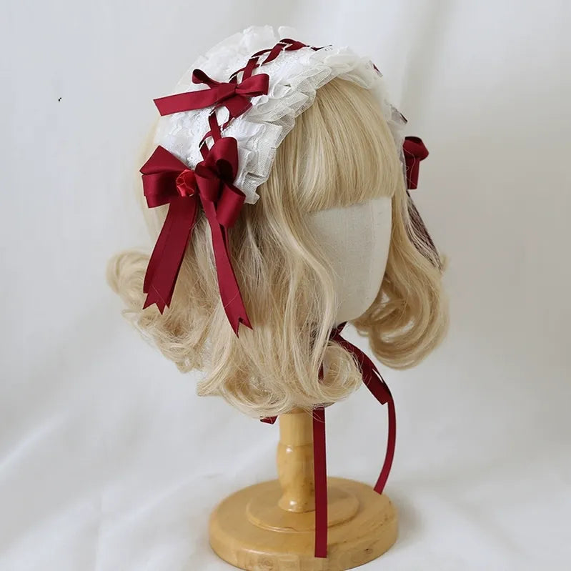 Xiaogui - Elegant Lolita Hairband Dark Red Headwear