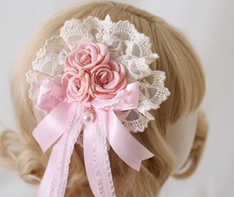 Xiaogui - Mood Limited Pink - Kawaii Lolita Lace Headdress Accessories