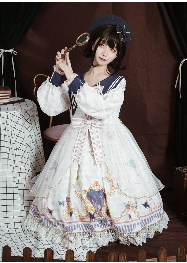 OCELOT - Classic Lolita OP Sailor Collar Elegant Lolita Dress
