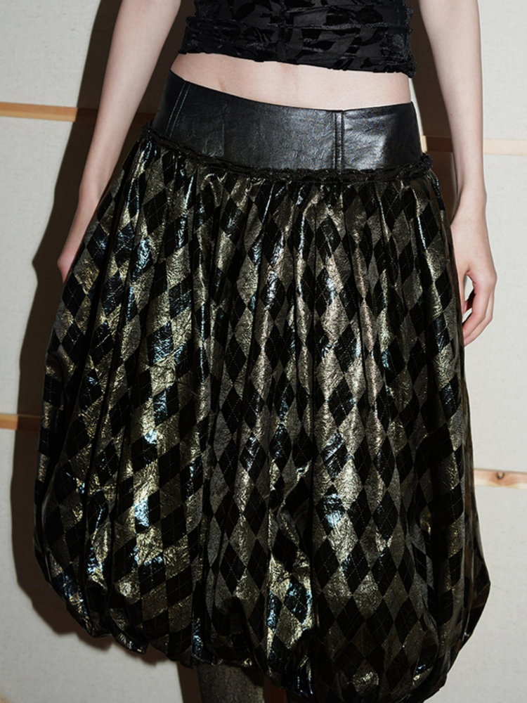 Metallic Shiny Lantern Skirt