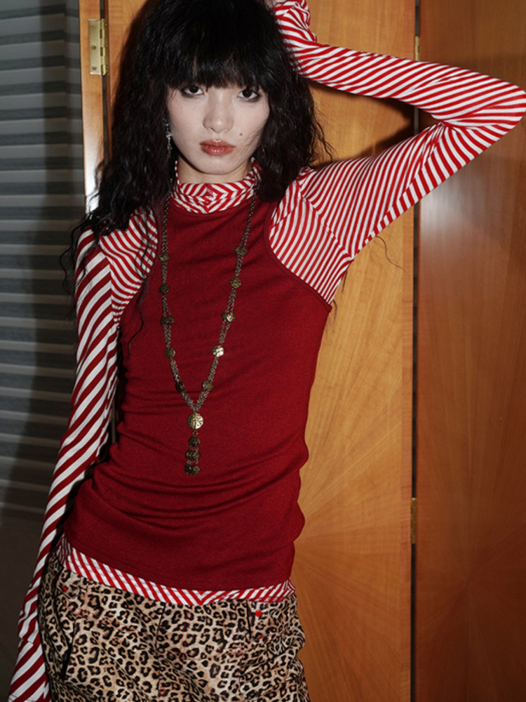 Tencel Wool Blend Striped Two-Piece Set