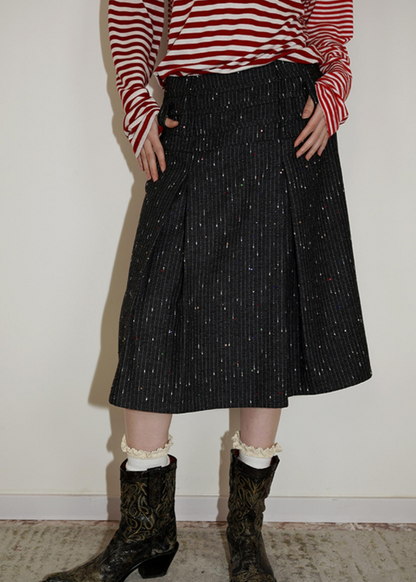 Wool Blend Colored Retro Skirt