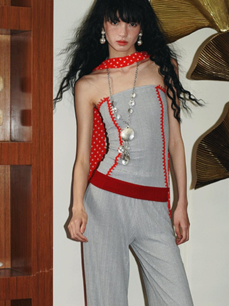 Contrast Color Two-Wear Tube Top