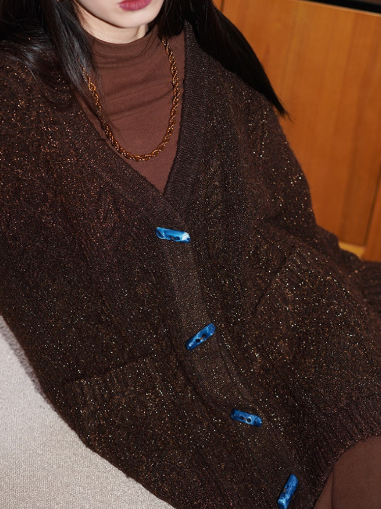 Luminous Weave Oversized Cardigan