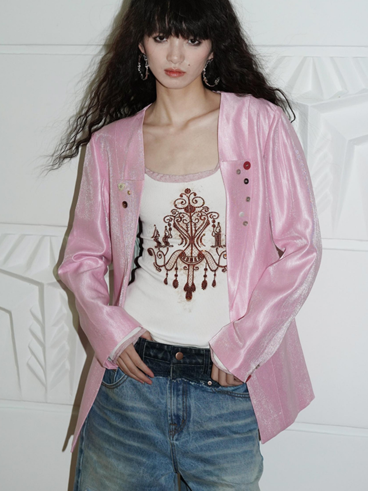 Loose Retro Pink Jacket