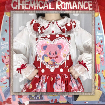 Chemical Romance - Sweetheart Doll Machine - Sweet Lolita Printed Salopette