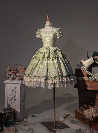 ZJstory - 14-line Poem Set - Classic Lolita Separate Dress Set Tiered Ruffles Skirt