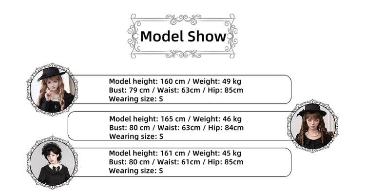 With PUJI - Old Testament - Classic Lolita Coat Black Plush Lolita Cape and Brooch