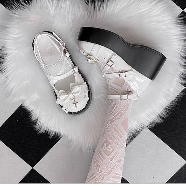 Bondora - Devil Cross - Punk Lolita Shoes Cross High Platforms Shoes